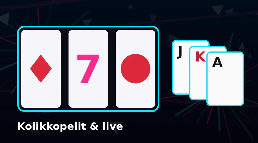 Smasha kolikkopelit ja live-pöytäpelit – kuvitus rullista ja pelikorteista